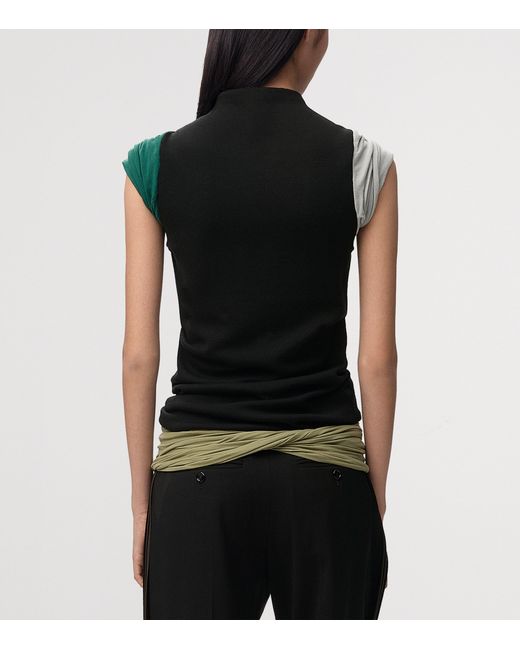 Loewe Black Ruche-Detail High-Neck Top