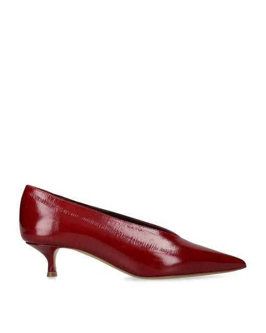 Le Monde Beryl Red Patent Leather Babouche Pumps 35