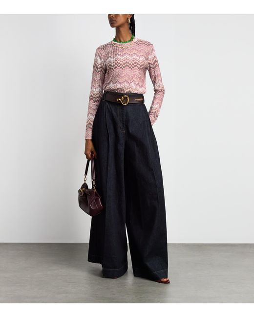 Missoni Pink Zigzag Crew-Neck Sweater