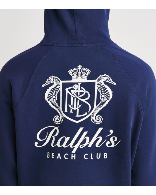 Polo Ralph Lauren Blue Cotton-Blend Ralph's Beach Club Hoodie for men