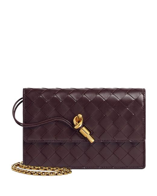 Bottega Veneta Purple Leather Andiamo Cross-Body Bag