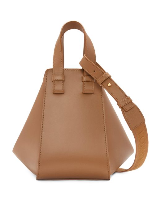 Loewe Brown Leather Compact Hammock Top-Handle Bag