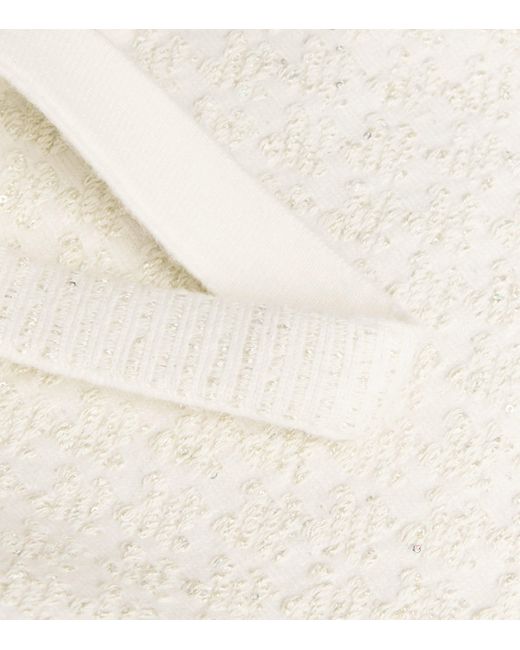 Maje White Tweed-Effect Crop Top