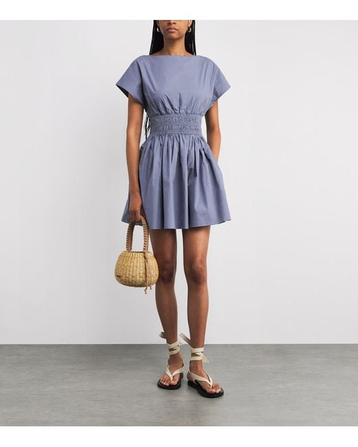 Matteau Blue Cotton Mini Dress
