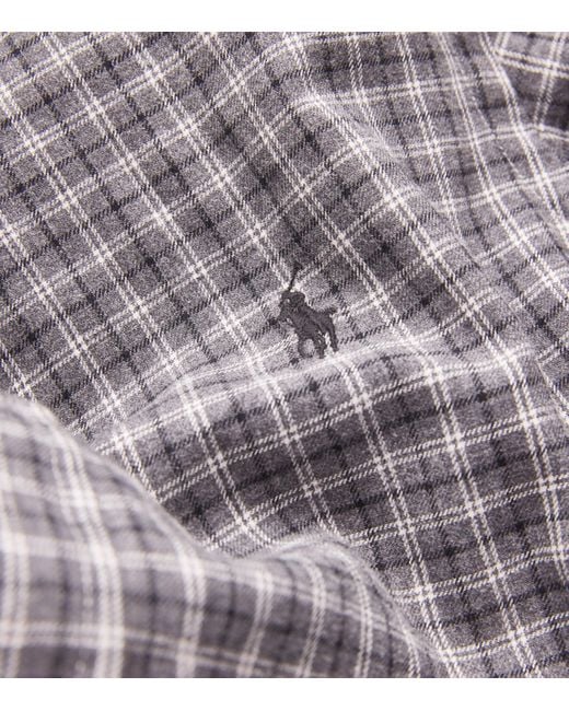 Polo Ralph Lauren Gray Cotton Twill Check Shirt for men