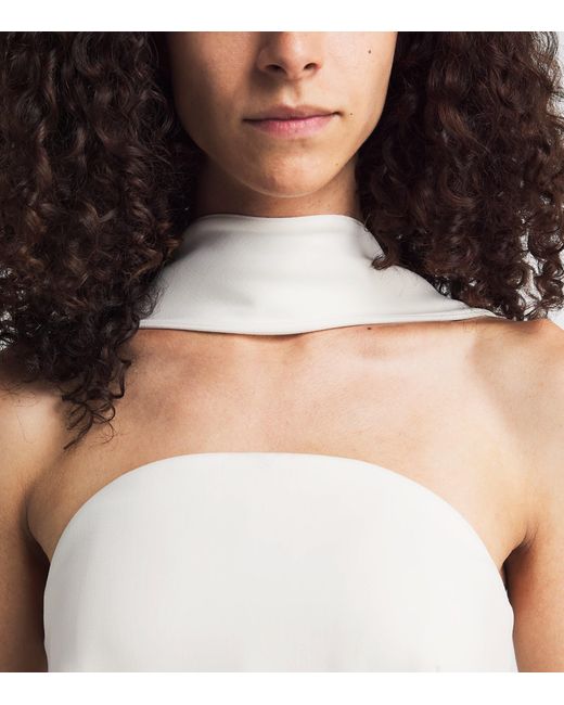 Roland Mouret White Bustier Moon Top With Scarf