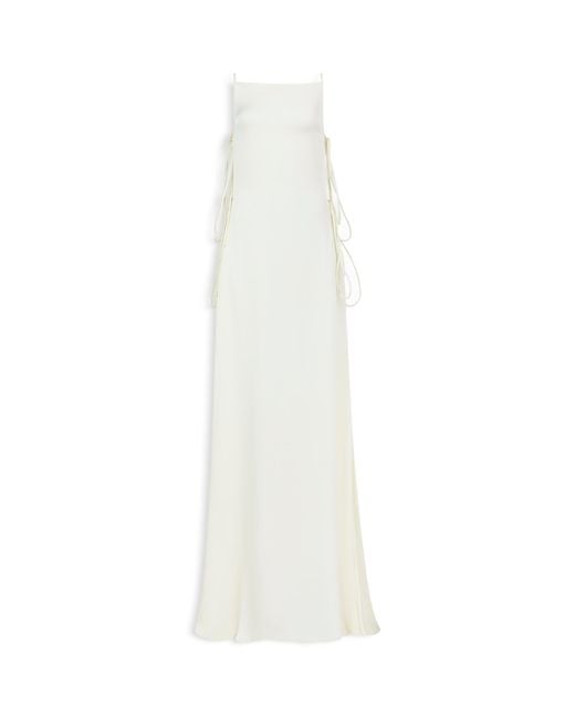 Alaïa White Cady Tied Maxi Dress