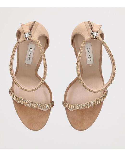 Casadei Metallic Suede Julia Heaven Sandals 100