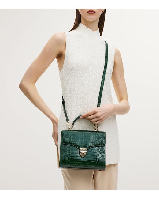 Aspinal Green Mayfair Top-Handle Bag