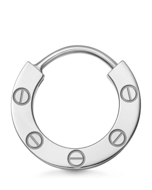 Cartier Metallic And Diamond Love Single Hoop Earring