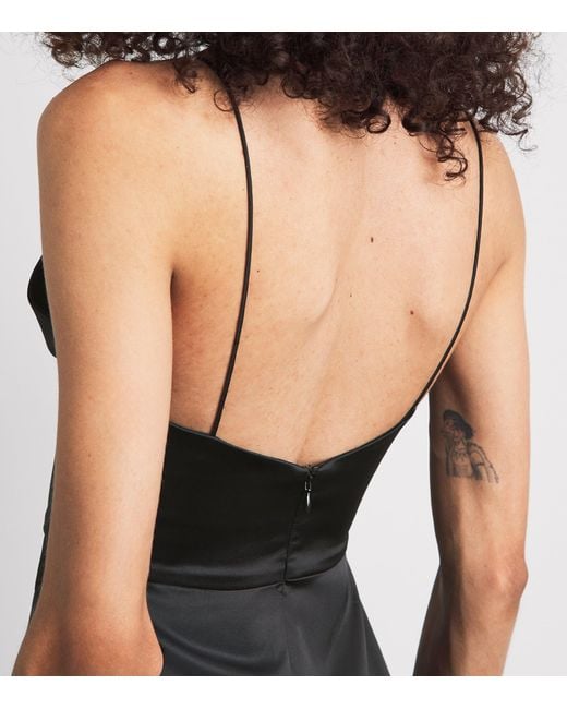 Alex Perry Black Silk Tiered Gown
