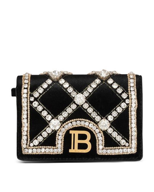 Balmain Black Embellished B-buzz Chain Wallet