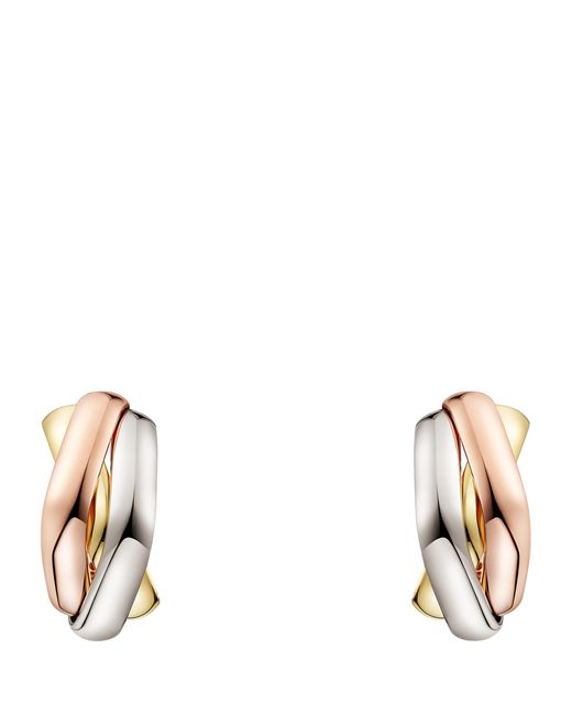 Cartier Natural Rose And Trinity Box Earrings