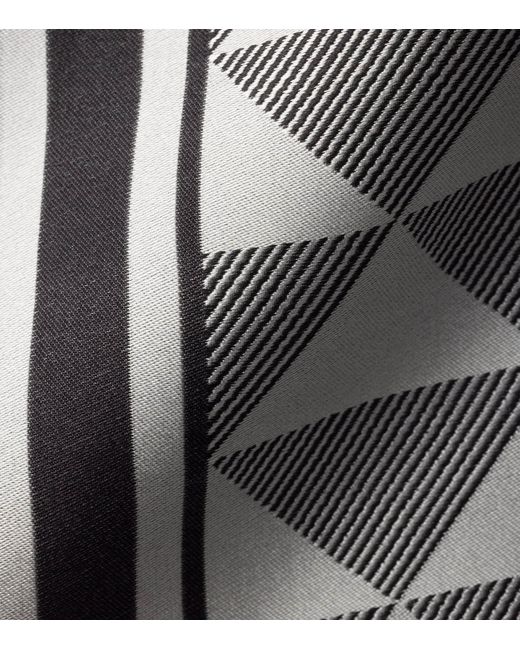 Prada Gray Silk Triangle Print Scarf