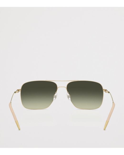 Oliver Peoples Green Clifton Rectangle Sunglasses for men