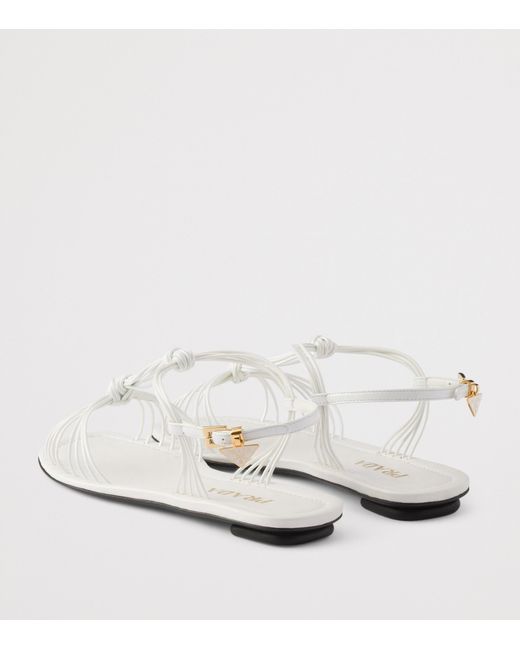Prada White Patent Leather Sandals