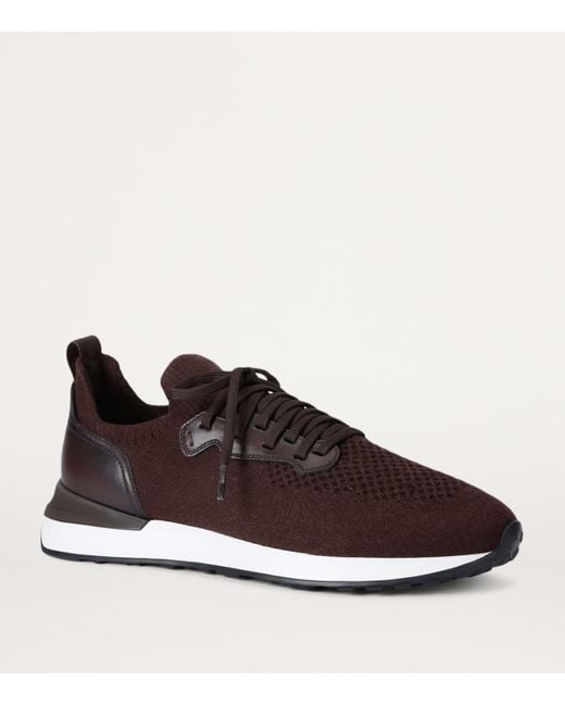Magnanni Shoes Brown Stratus Lyteknit Sneakers for men