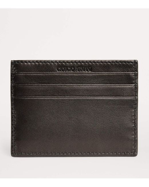 Giorgio Armani Black Lamb Leather Card Holder for men