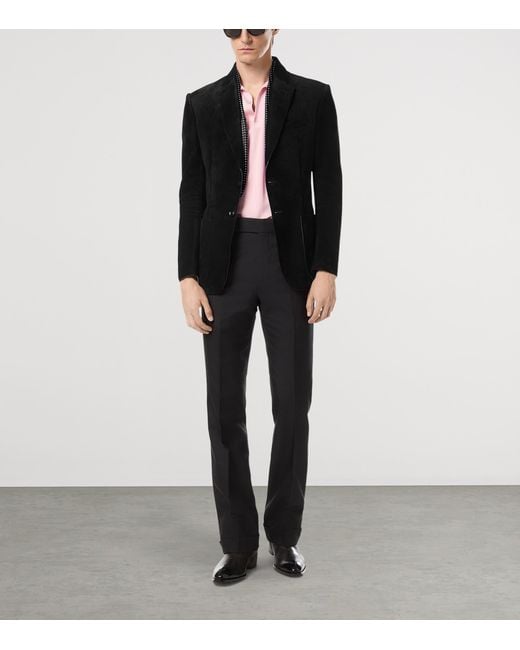 Tom Ford Black Suede Single-Breasted Blazer for men