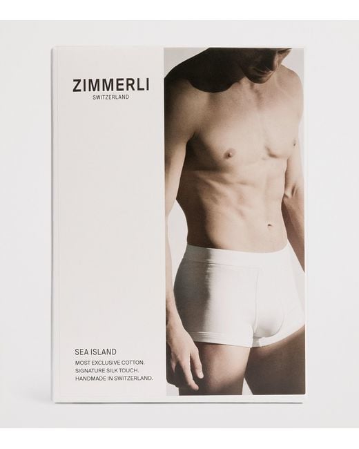 Zimmerli of Switzerland Blue Sea Island Cotton Boxer Briefs for men