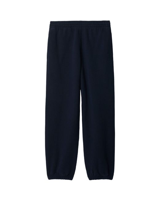 Burberry Blue Cotton Ekd-appliqué Sweatpants for men