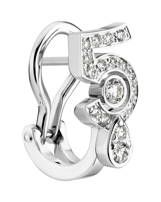 Chanel White Gold And Diamond N ̊5 Single Clip-on Earring