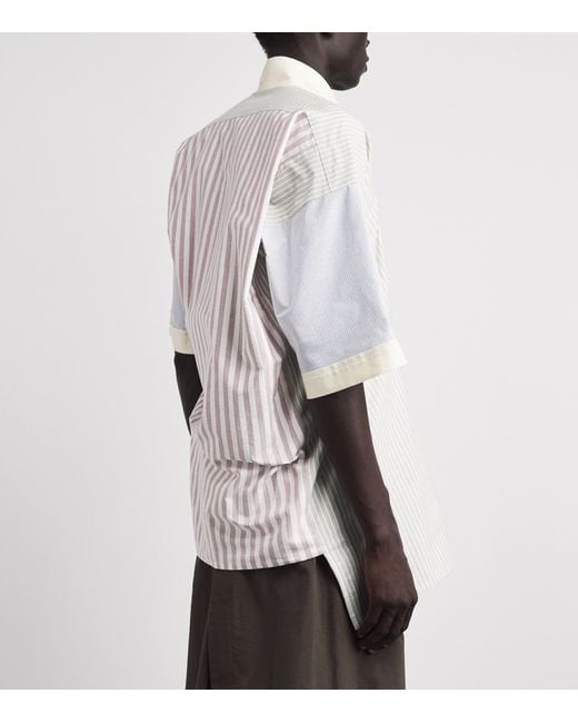 Vivienne Westwood White Cotton Asymmetric Logo Shirt for men