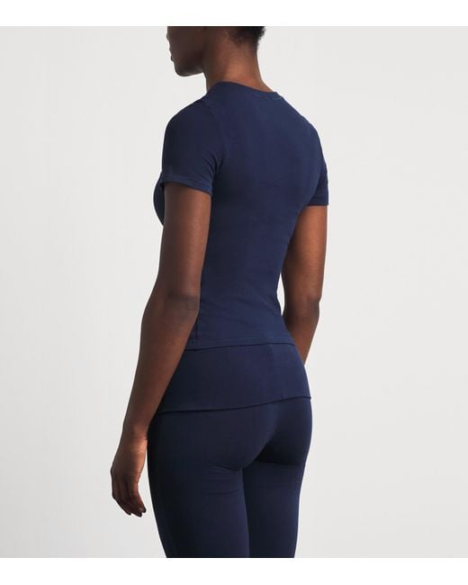 Skims Blue Cotton Jersey Short-Sleeve T-Shirt