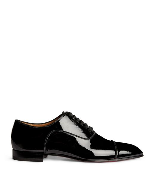 Christian Louboutin Black Greggo Patent Oxford Shoes for men