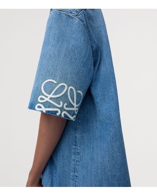 Loewe Blue Anagram Denim Shirt for men
