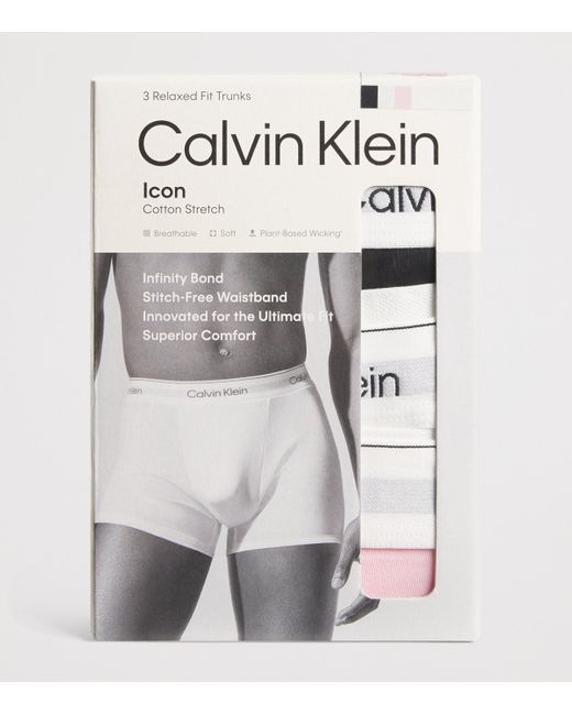 Calvin Klein White Stretch-Cotton Icon Relaxed Trunks for men