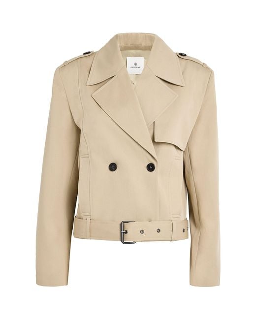 Anine Bing Natural Greer Trench Short Jacket