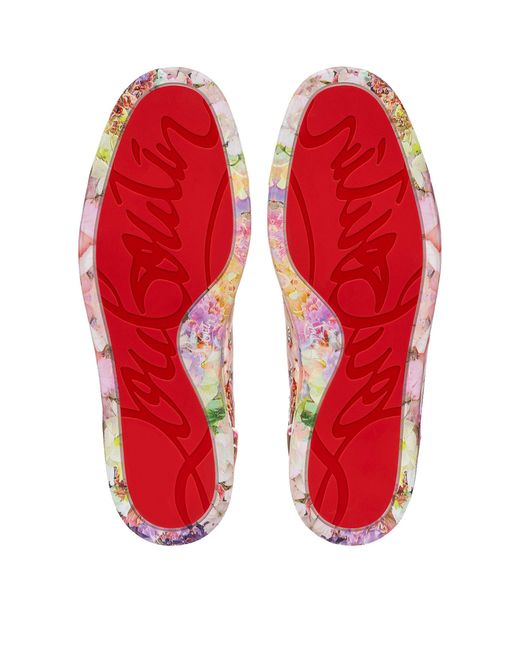Christian Louboutin Pink Louis Orlato Silk Crepe Sneakers for men