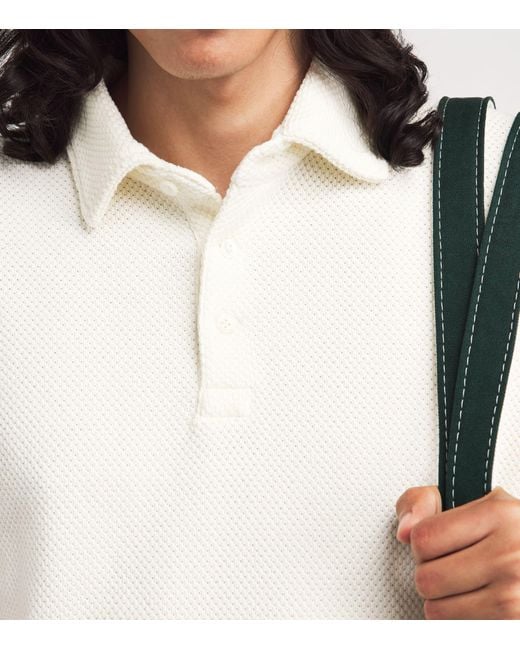 Polo Ralph Lauren White Piqué Textured Polo Shirt for men