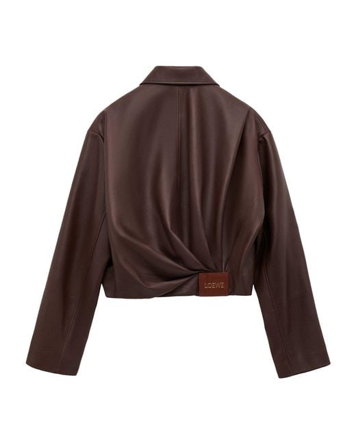 Loewe Brown Lambskin Draped Jacket