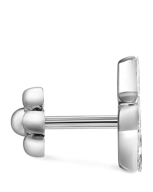 Maria Tash White Invisible Set Diamond Star Threaded Stud Earring
