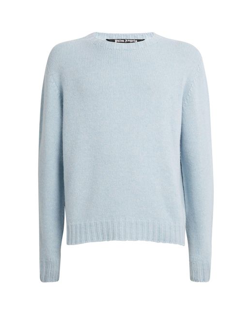 Palm Angels Blue Back-logo Sweater for men