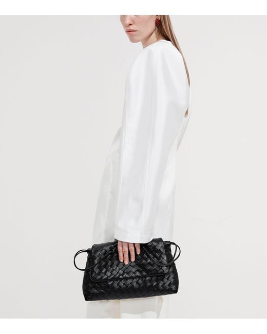 Bottega Veneta Black Leather Giorno Shoulder Bag