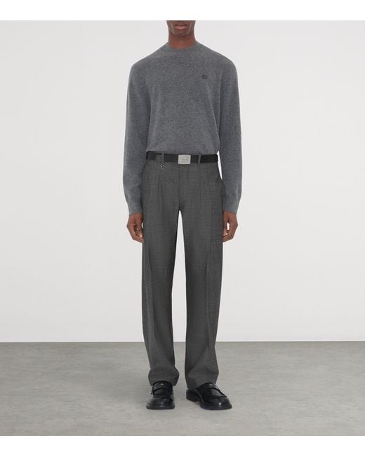Burberry Gray Cashmere-Blend Ekd Slim Sweater for men