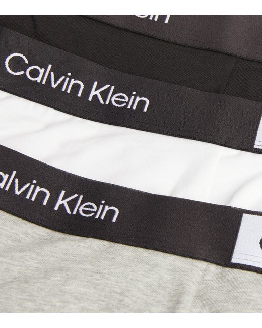 Calvin Klein White Cotton Stretch Hip Briefs (Pack Of 3) for men