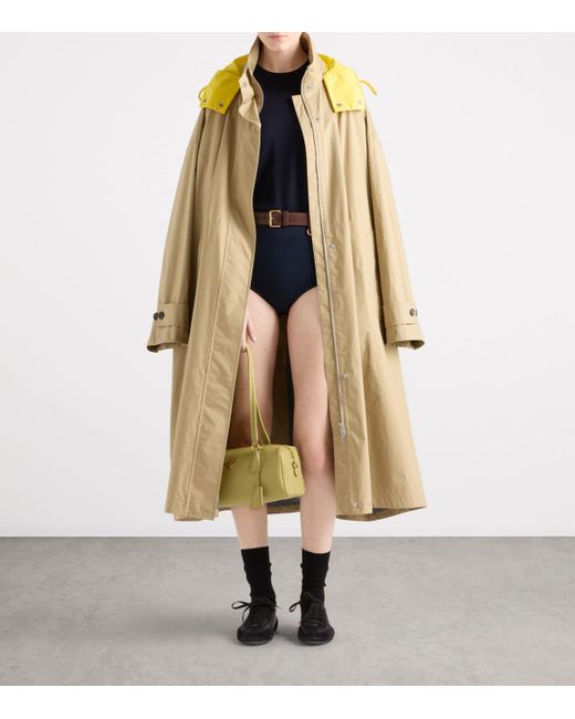 Prada Natural Cotton Belted Trench Coat