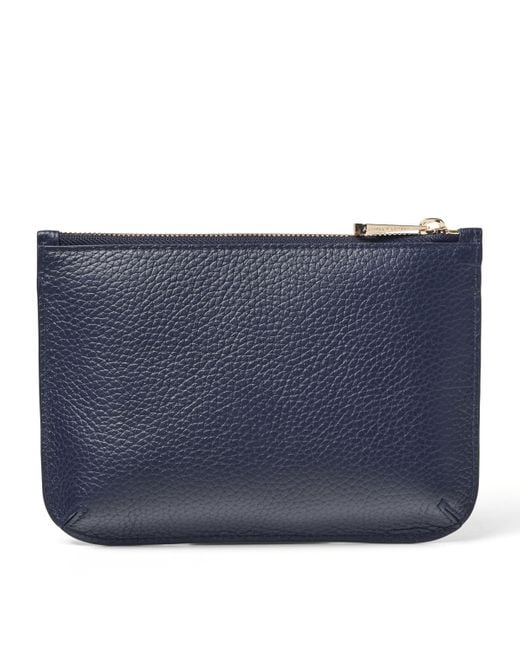 Aspinal Blue Medium Leather Ella Pouch