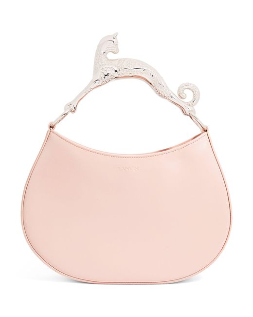 Lanvin Pink Calfskin Hobo Cat Top-handle Bag