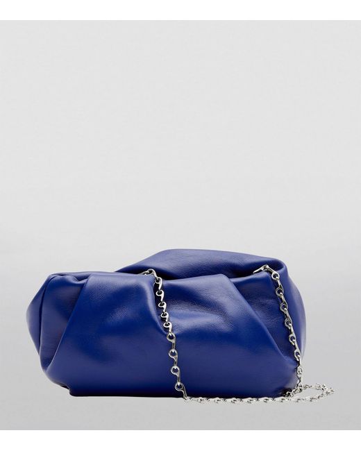 Burberry Blue Leather Rose Clutch