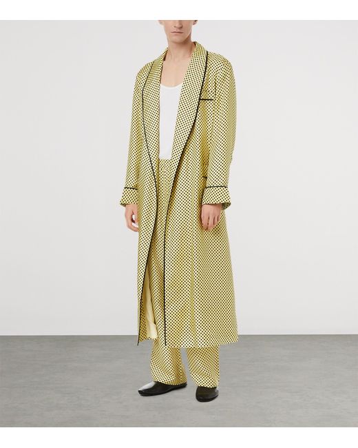 Tom Ford Yellow Silk Patterned Trousers for men