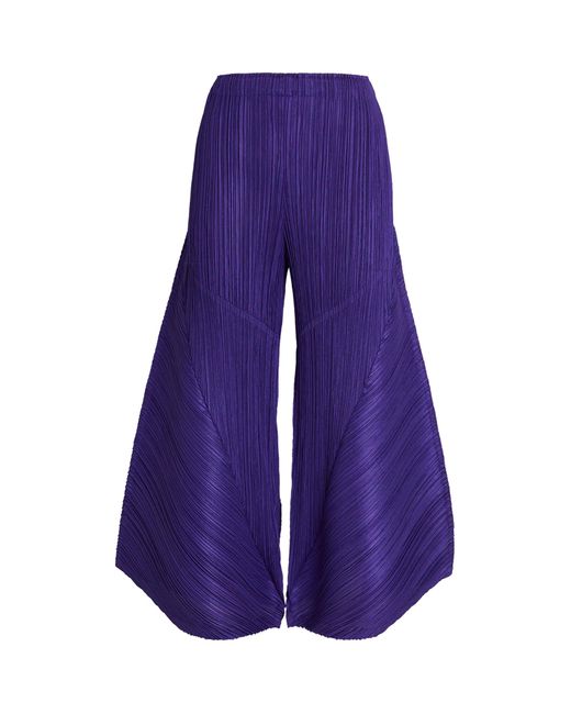 Pleats Please Issey Miyake Blue Thicker Bottoms 2 Flared Trousers