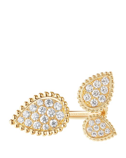 Boucheron Metallic And Diamond Serpent Bohème Three Motifs Ring