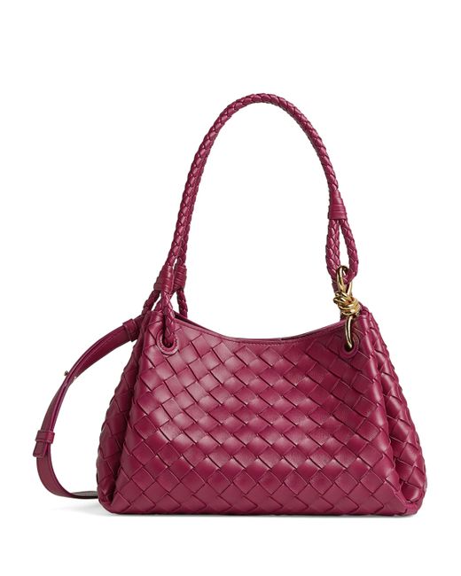 Bottega Veneta Purple Leather Parachute Shoulder Bag
