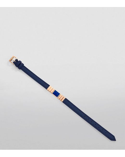 Marli New York Blue And Saffiano Leather Unii Bracelet