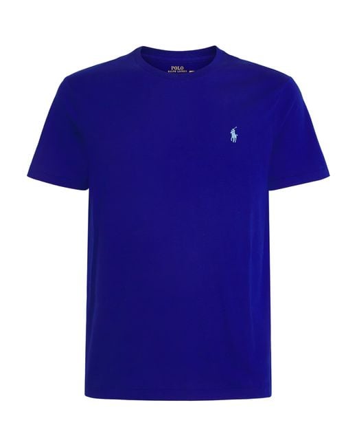 Polo Ralph Lauren Blue Cotton Custom-Fit Polo Pony T-Shirt for men